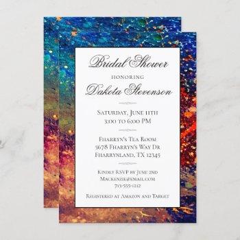 psychedelic splatter | rainbow abstract shower invitation