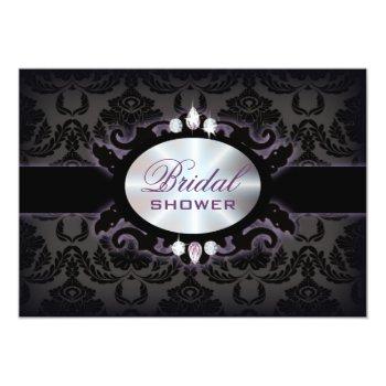 Purple Black Damask Victorian Gothic Front View