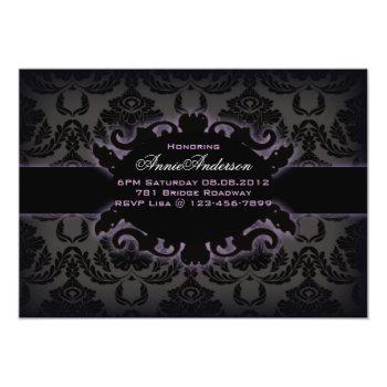 Purple Black Damask Victorian Gothic Front View