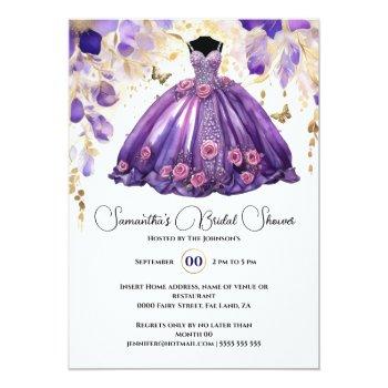 Purple Bride To Be Floral Flowers Front View
