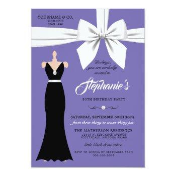 Purple Elegant Fashion Tiffany Birthday Invitation Front View