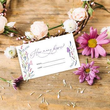 purple floral lavender how many kisses game enclosure card