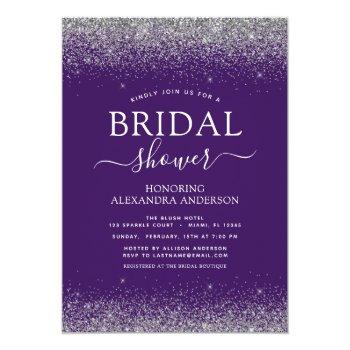 Purple Silver Glitter Girly Front View