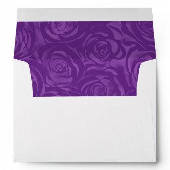 purple watercolor roses return address envelope