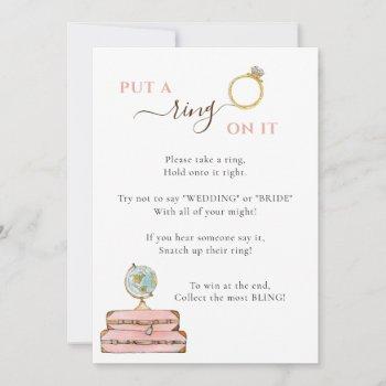 put a ring on it travel theme bridal shower game  invitation