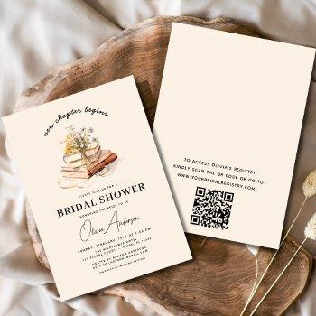 qr code book new chapter begins bridal shower invitation