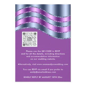 Qr Code Wedding Bridal Shower Blue Navy Purple Front View