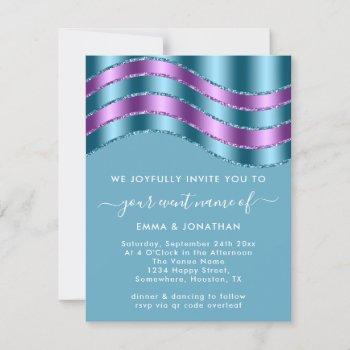 qr code wedding bridal shower purple teal blue