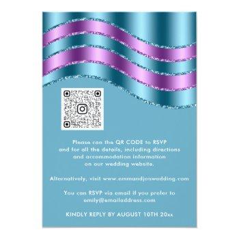 Qr Code Wedding Bridal Shower Purple Teal Blue Front View