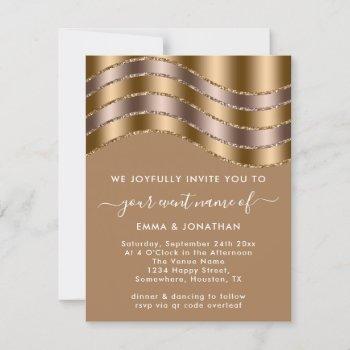 qr code wedding bridal shower rose gold beige