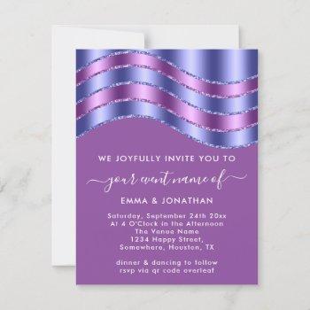 qr code wedding bridal shower royal blue purple 