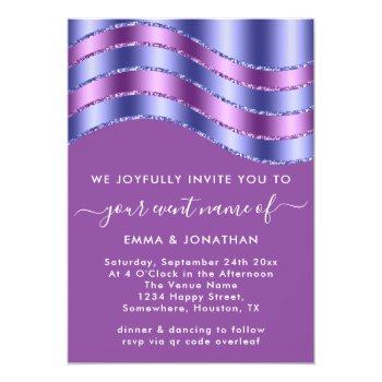 Qr Code Wedding Bridal Shower Royal Blue Purple Front View