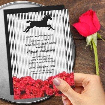 racehorse and roses derby bridal invitation