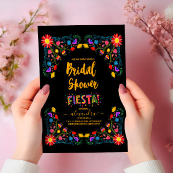 radiant mexican floral fiesta bridal shower invitation