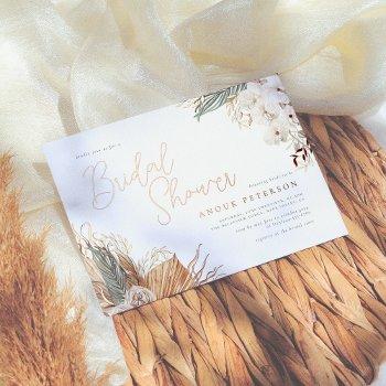 real foil | boho orchid & pampas bridal shower foil invitation