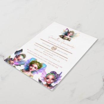 real foil fairy enchanted rose gold fairytale foil invitation