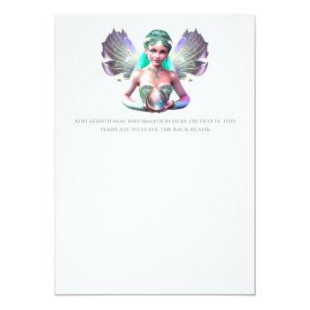 Real Foil Fairy Princess Bride Iridescent Wings  Foil Invitation Front View