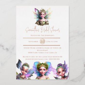 real foil fairy rose gold fairytale bridal shower foil invitation