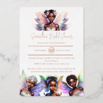 real foil melanin fairy rose gold luxurious glam foil invitation