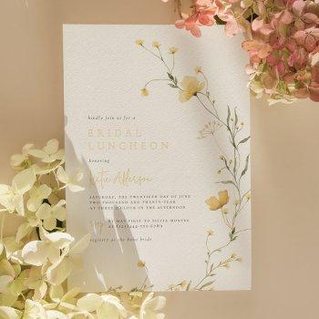 real foil wildflower boho photo bridal shower foil invitation