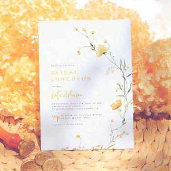 real foil wildflower boho photo bridal shower foil invitation