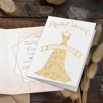 real gold foil floral bridal shower congratulation foil card