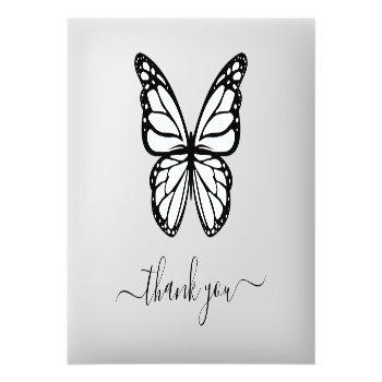 Real Silver Foil Butterfly Photo Wedding Thank You Foil Card Front View