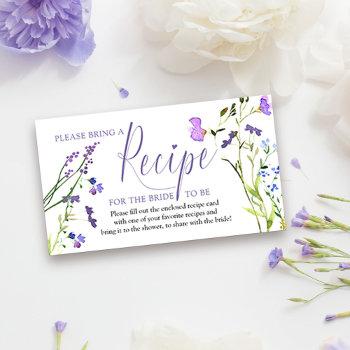 recipe card request for bride purple wildflower