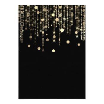 Red Black Gold Drips Birthday Bridal Wedding Invitation Front View