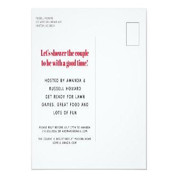Red Picnic Plaid Cloth I Do Bbq Invitation Postcard Front View