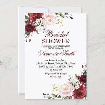 red rose bridal shower invitation
