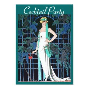 Red Roses In The Night Anniversary Cocktail Party Invitation Front View