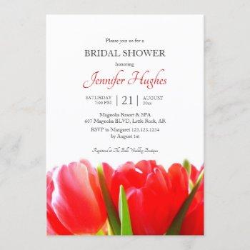 red tulips bridal shower invitation