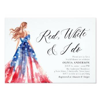 Red White And I Do Bride 4th Of July Front View