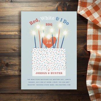 red white i do bbq couple's shower invitation