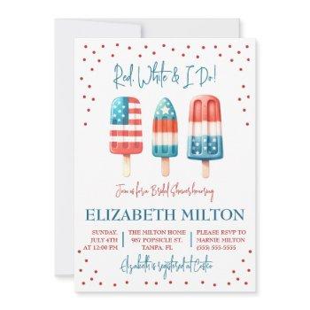 red, white & i do patriotic popsicle bridal shower invitation