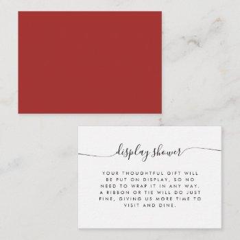 red winter christmas elegant calligraphy  enclosure card