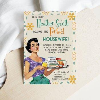 retro 1950's housewife bridal shower invitation