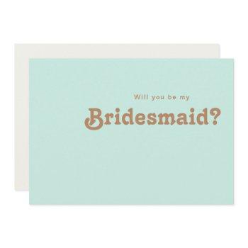 retro beach | aqua bridesmaid proposal card