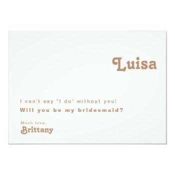 Retro Beach | Aqua Bridesmaid Proposal Card Front View