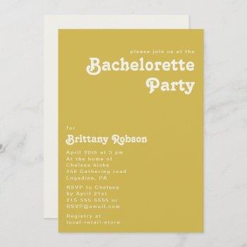 retro beach | gold bachelorette party invitation