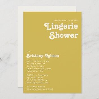 retro beach | gold lingerie shower invitation