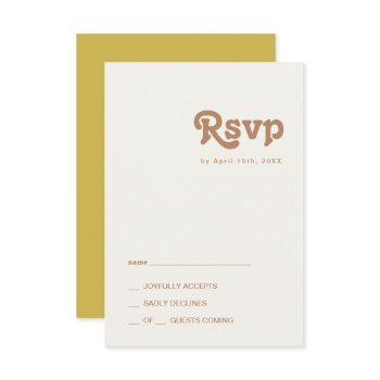 retro beach | gold rsvp card