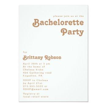 Retro Beach | Ivory Bachelorette Party Invitation Front View