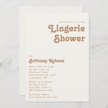retro beach | ivory lingerie shower invitation