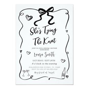 Retro Black Bow She's Tying The Knot Front View