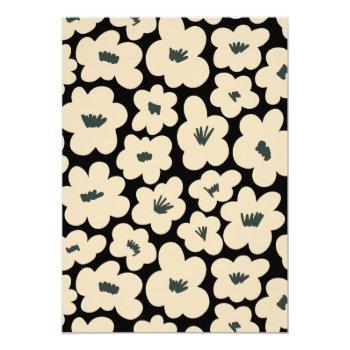 Retro Boho Black White Floral Front View