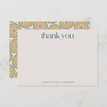 retro boho mandala floral pastel bridal shower  thank you card