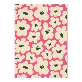 Retro Boho Pink White Black Floral Front View