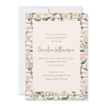 retro daisies floral garden green bridal shower invitation